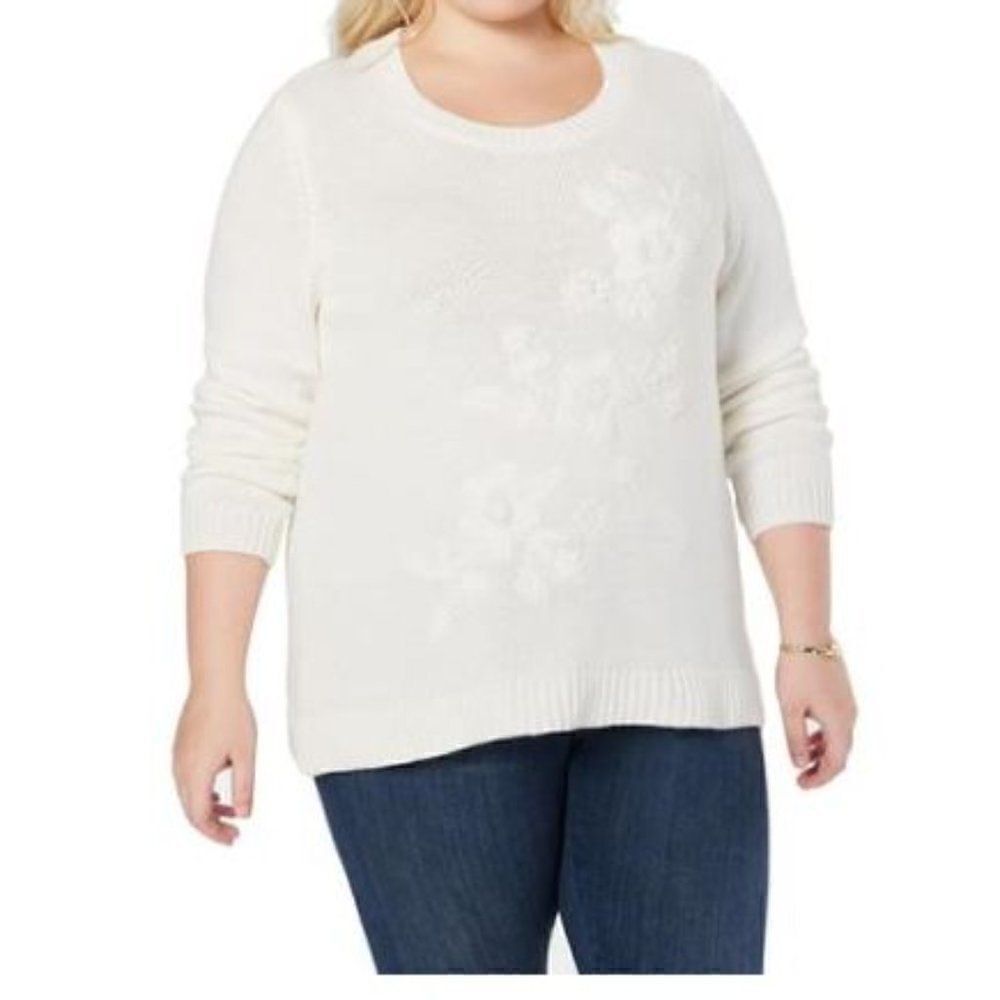 Style & Co. Embroidered Pullover Sweater